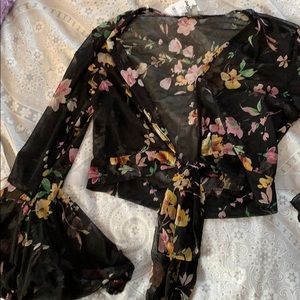 Black crop top that ties